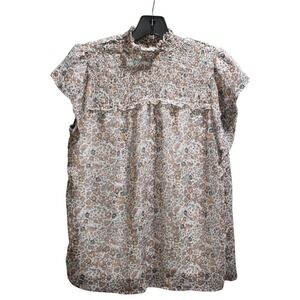 Haver London Floral Smocked Blouse Medium